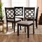 Baxton Studio Peter Grey Upholstered and Dark Brown Wood 4-Piece Dining Chair Set 171-10949 - alternate 4